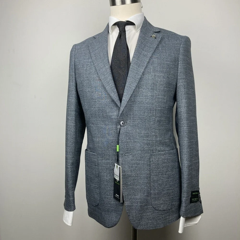 Tom Baine Men's Slim-Fit Sport Coat Blazer‎ Jacket Size 38S Grey